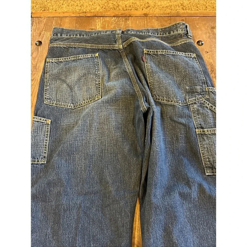 Vintage Levis Jeans Mens 36x32 Carpenter Loose Straight Blue Y2K Baggy Workwear